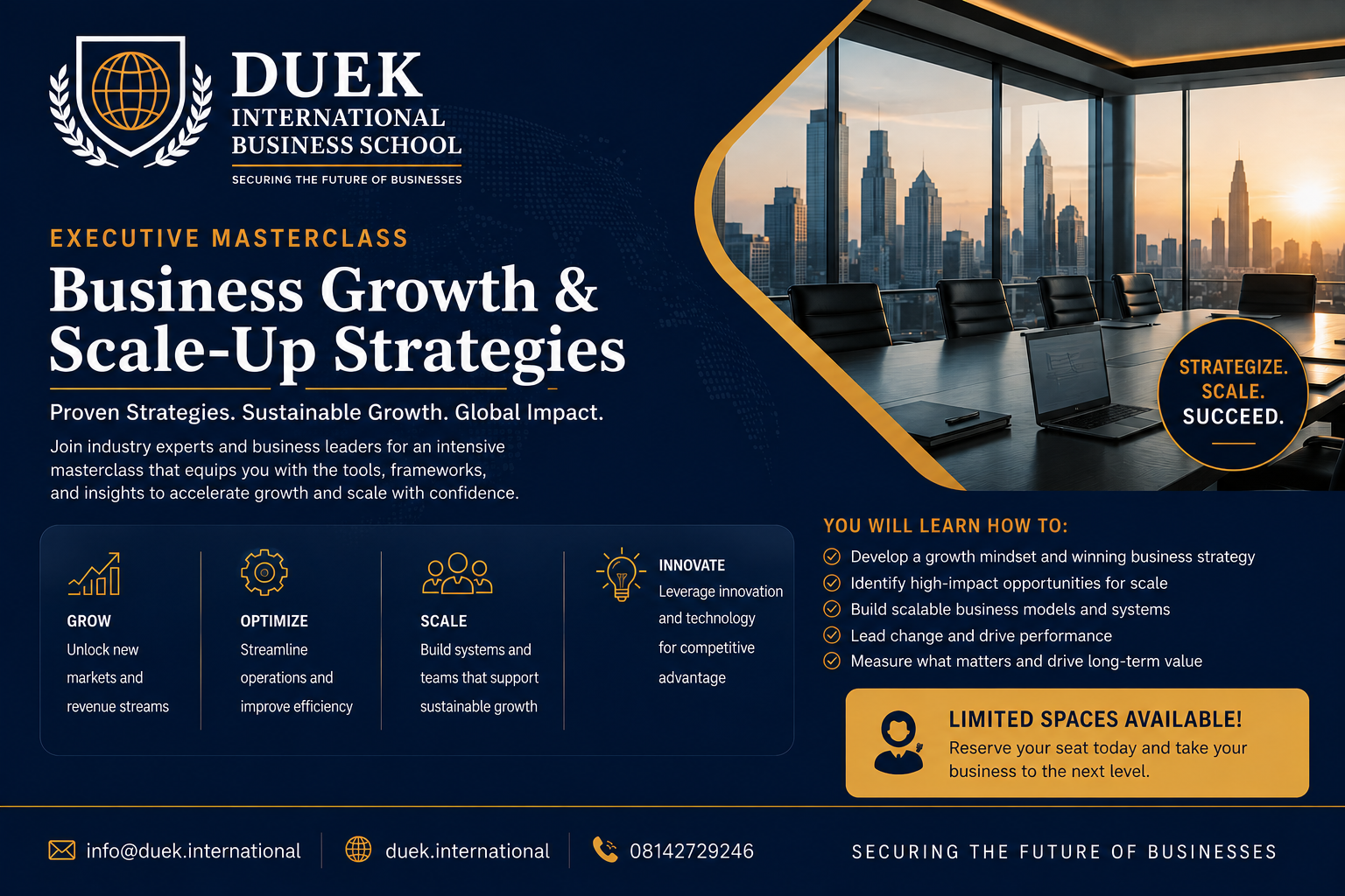 Executive Masterclass in Business Growth & Scale-Up Strategies